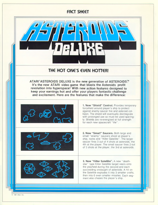 Asteroids Deluxe (rev 1) Arcade Game Cover